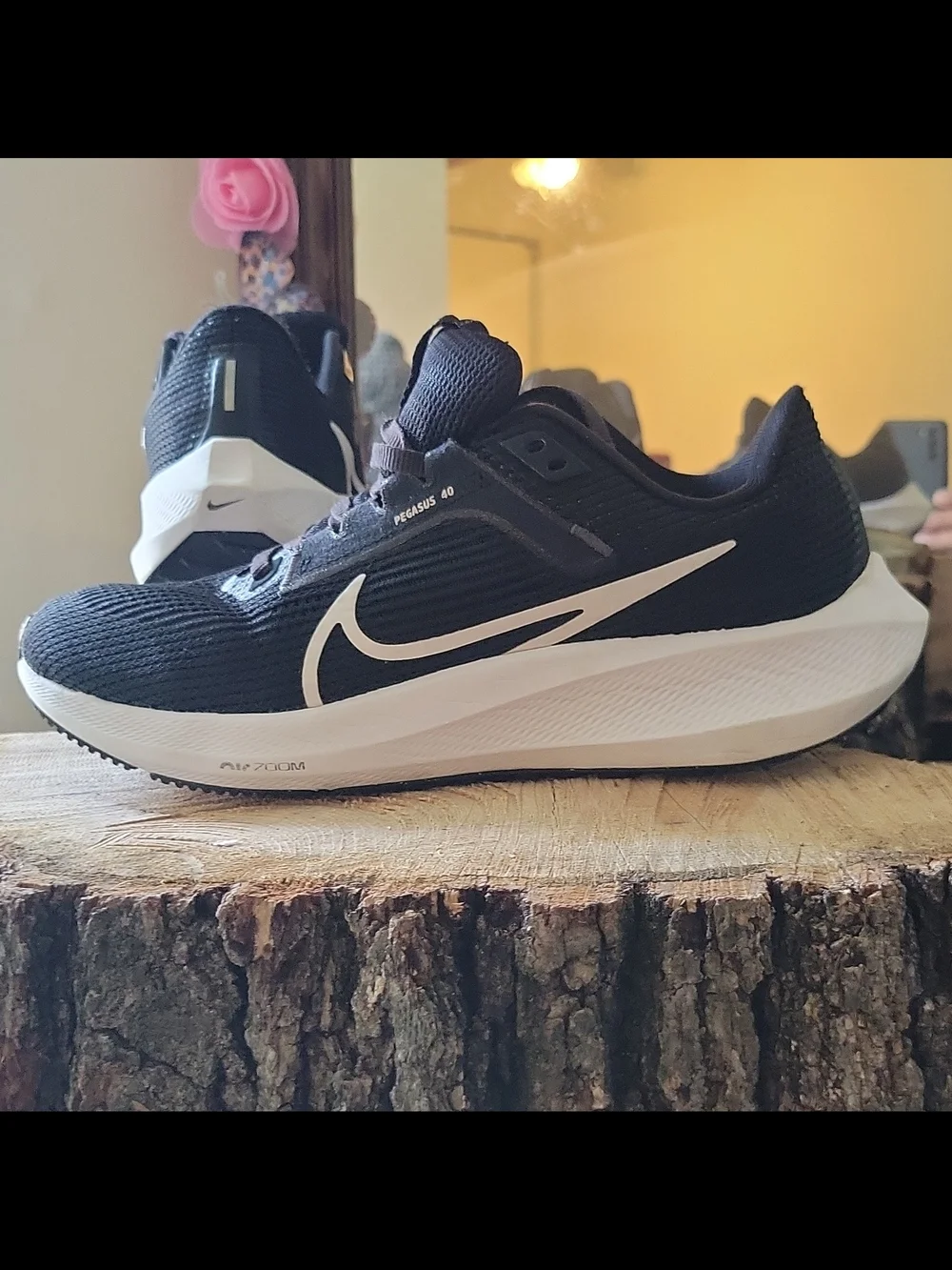 Nike Air Zoom Pegasus 40 Black White Womens 8 Running Shoes Sneaker DV3854-001
